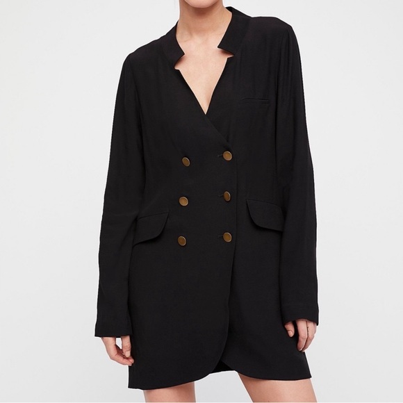 Free People Black Tuxedo Dress - Picture 2 of 13
